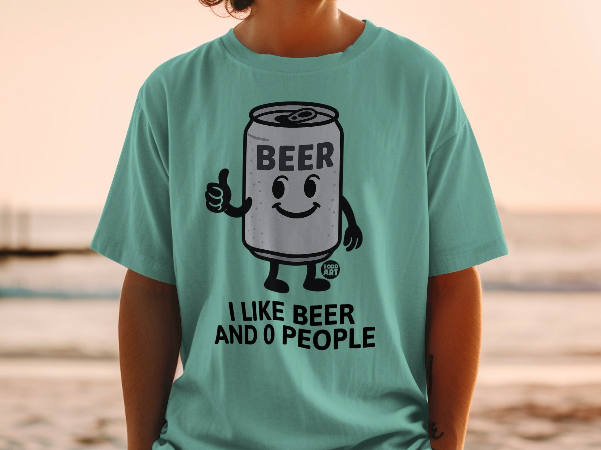 I Like Beer And 0 People Graphic T-Shirt