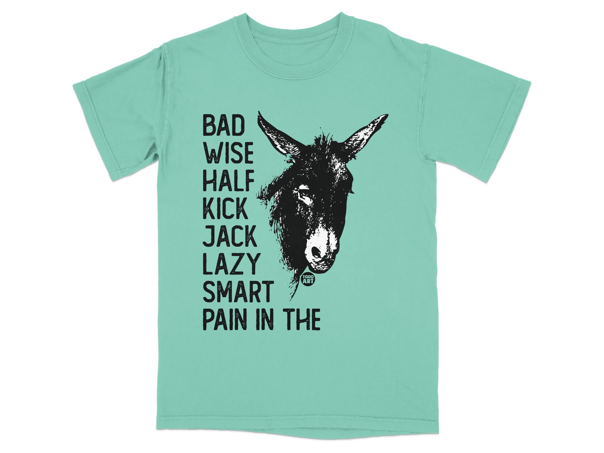 Funny Donkey Head Typography Graphic Tee Shirt