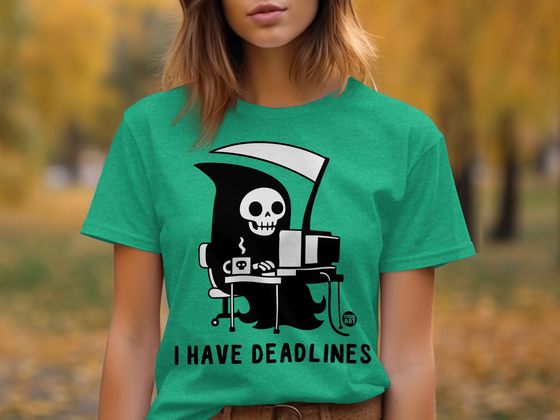 Grim Reaper I Have Deadlines Graphic Tee Product
