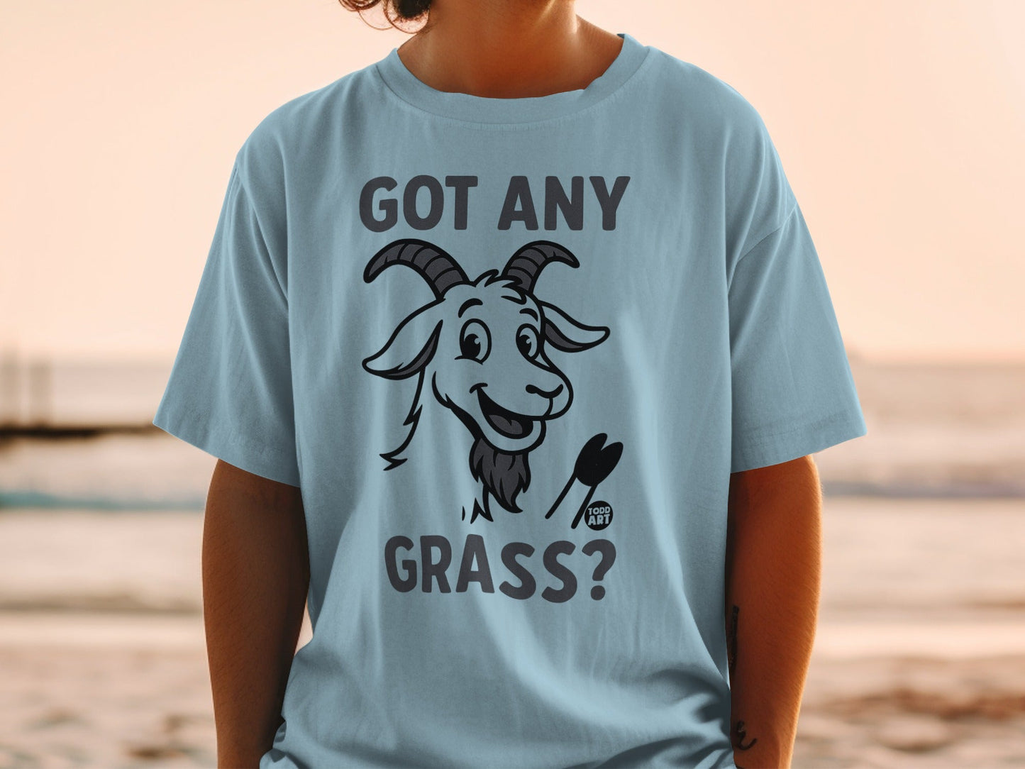 Got Any Grass Goat Cartoon Graphic T-Shirt