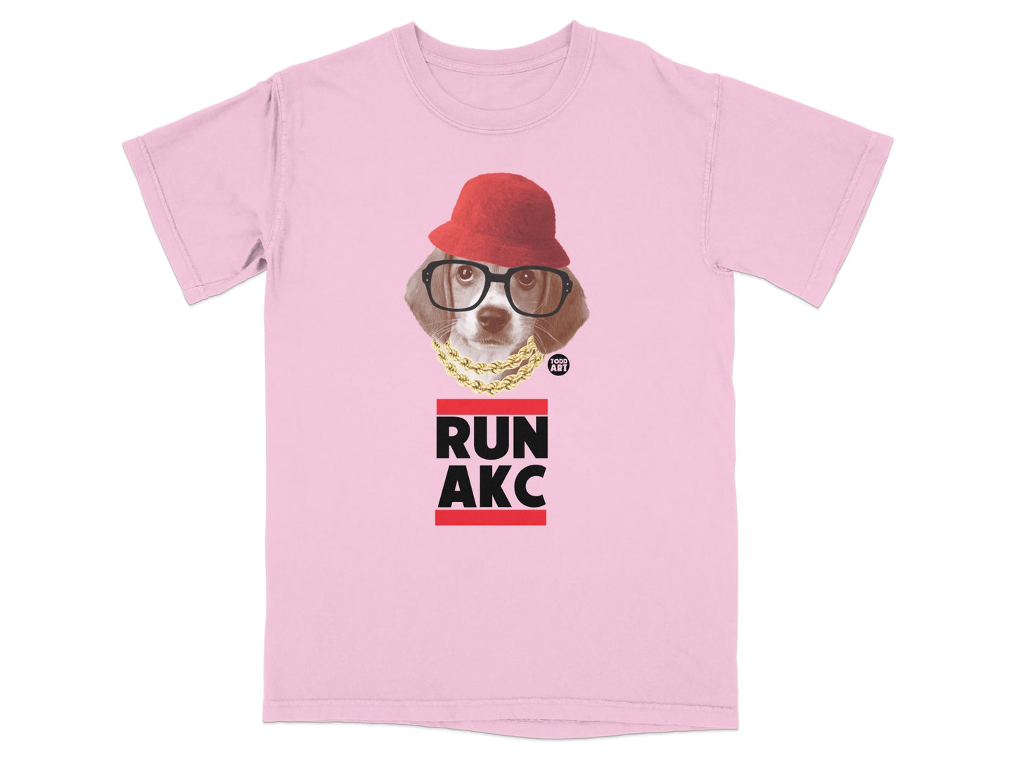 RUN AKC Hipster Dog Graphic T-Shirt