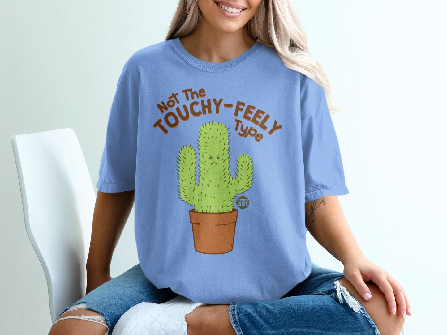 Not The Touchy-Feely Type Cactus Graphic T-Shirt