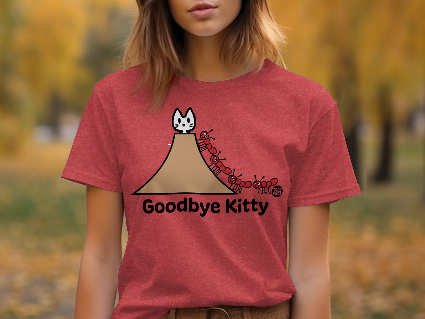 Cute Goodbye Kitty Cat Graphic Tee Shirt Product