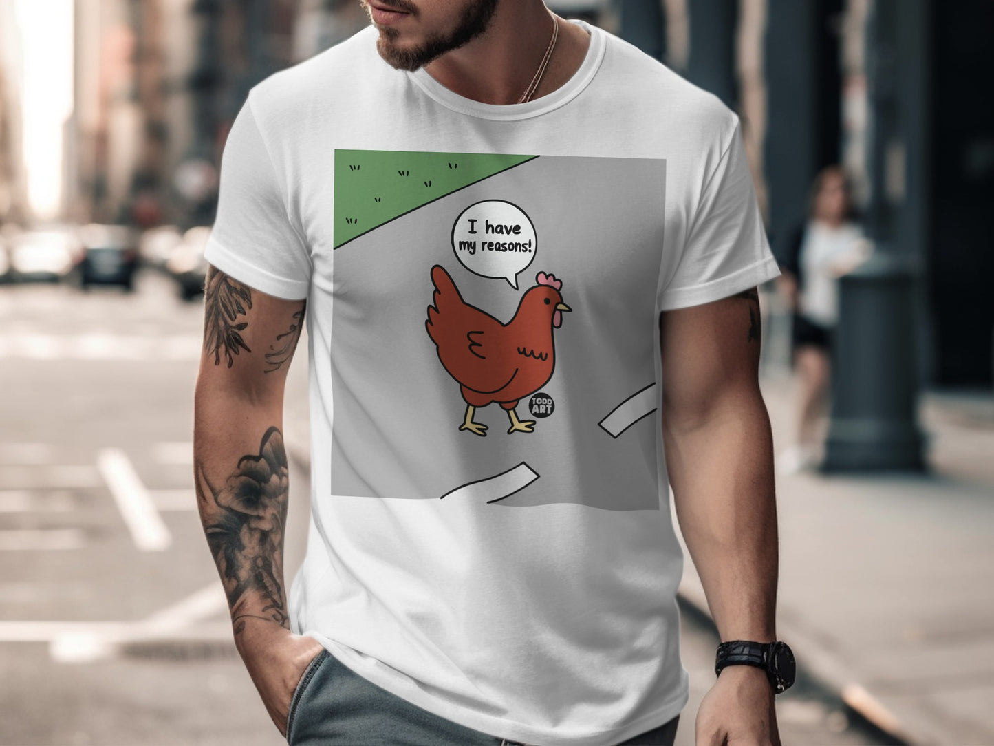 Funny Chicken 'I have my reasons' Graphic Shirt
