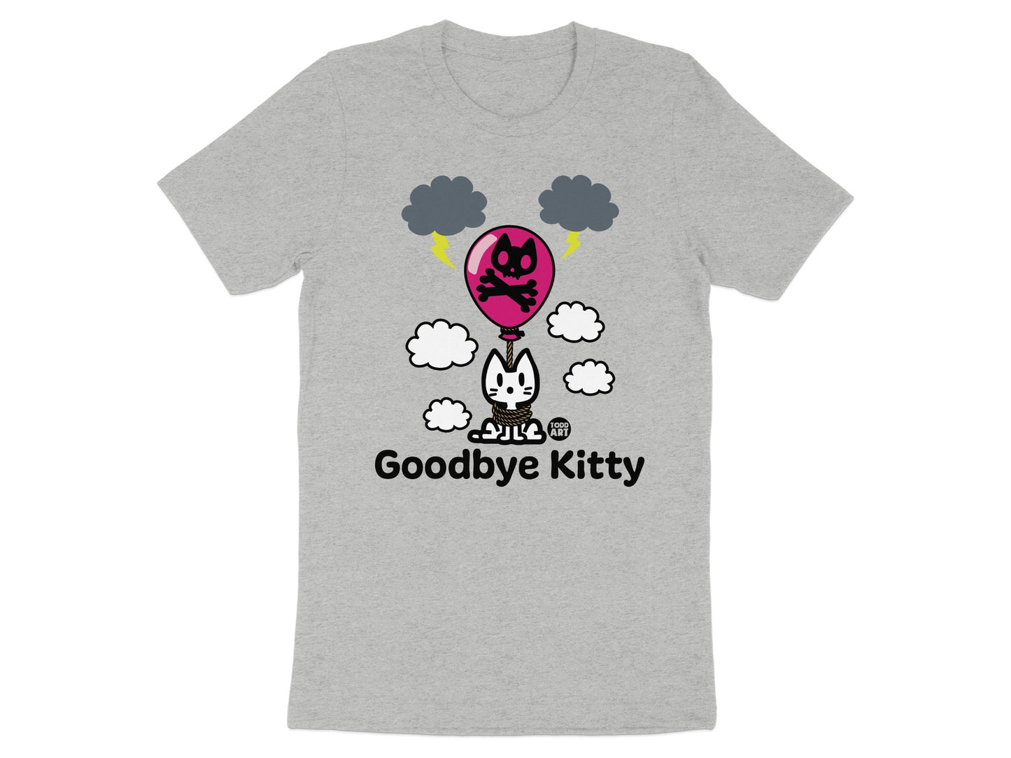 Goodbye Kitty Fun Graphic Print T-Shirt
