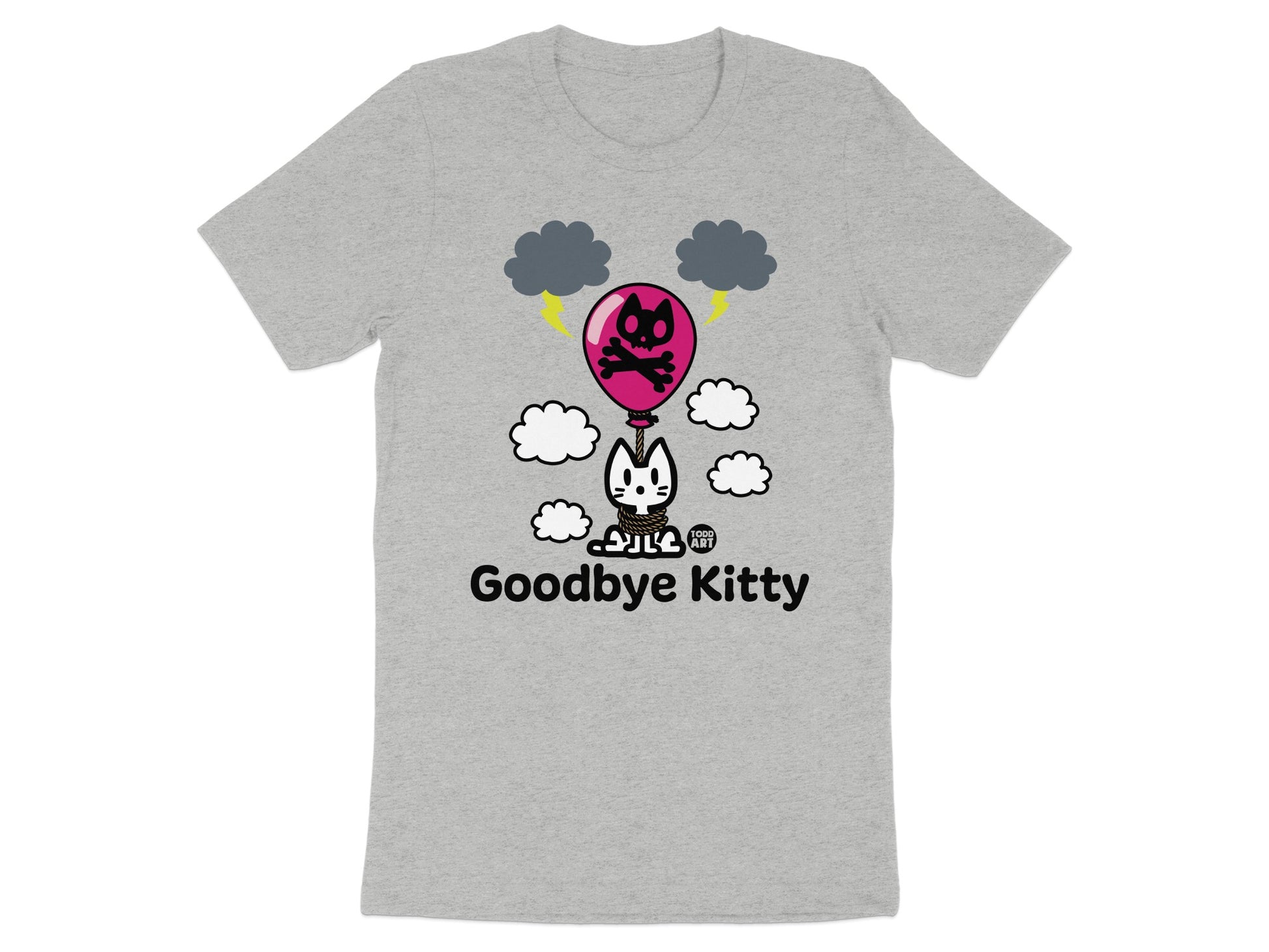 Goodbye Kitty Fun Graphic Print T-Shirt