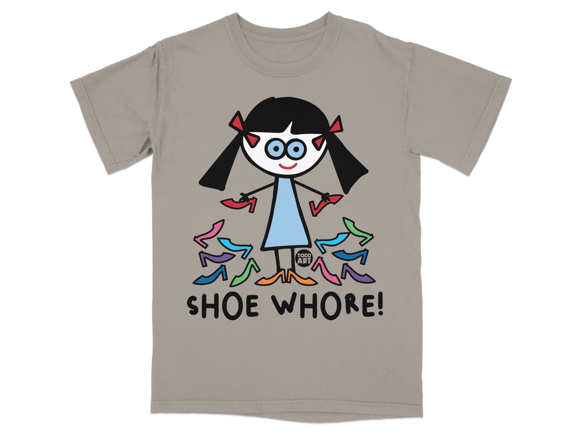 Cartoon Character Loving Shoes Design T-shirt