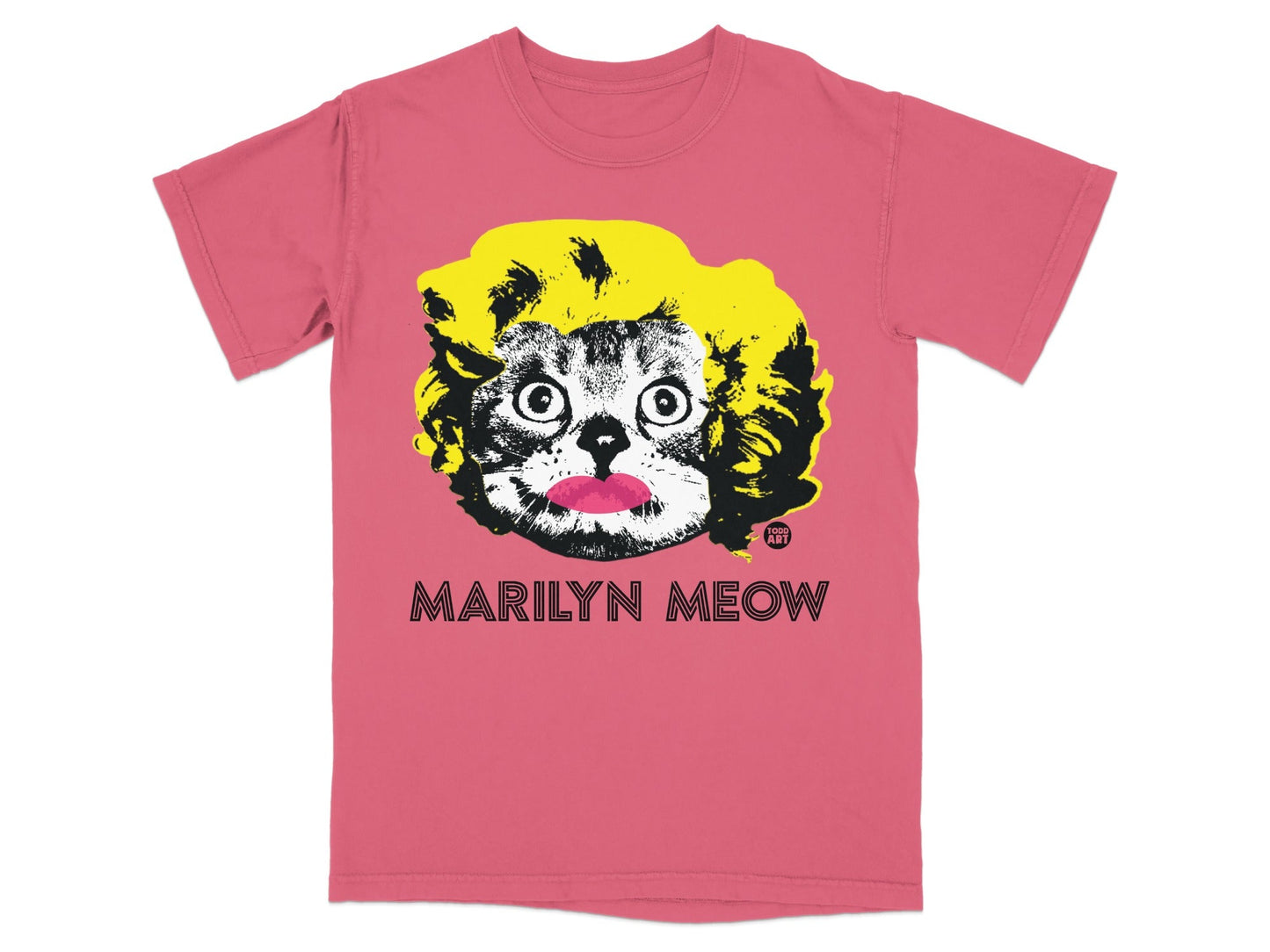 Marilyn Meow Graphic Print T-shirt for Cat Lovers