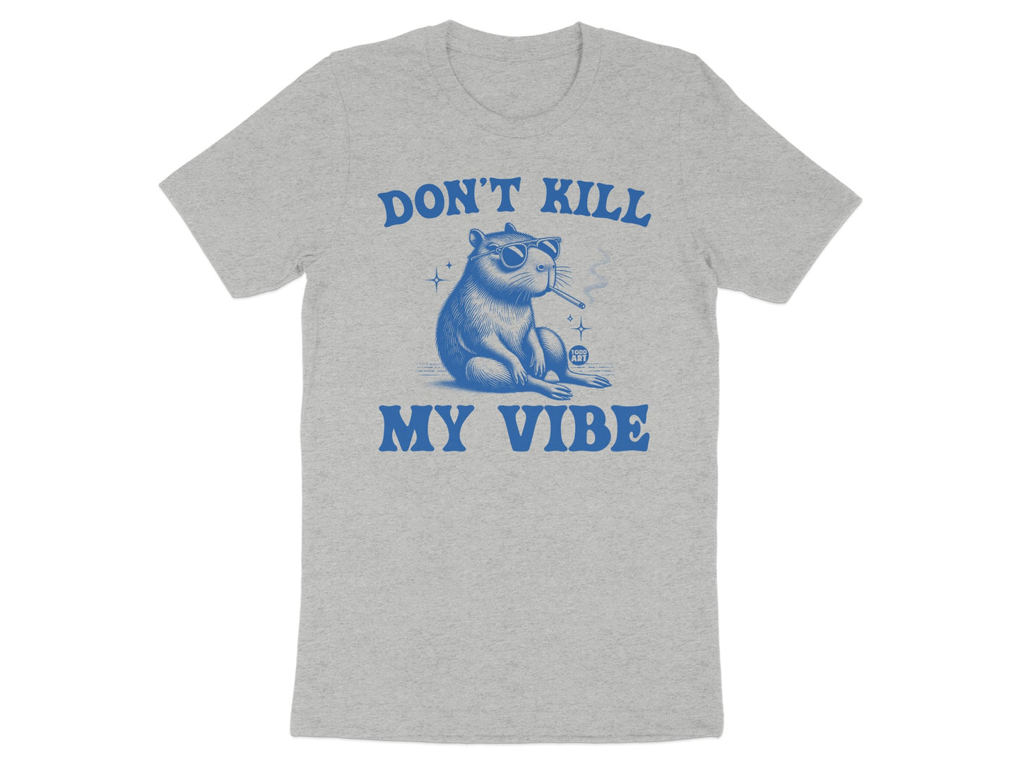 Don't Kill My Vibe Cool Smoking Cat Graphic Tee