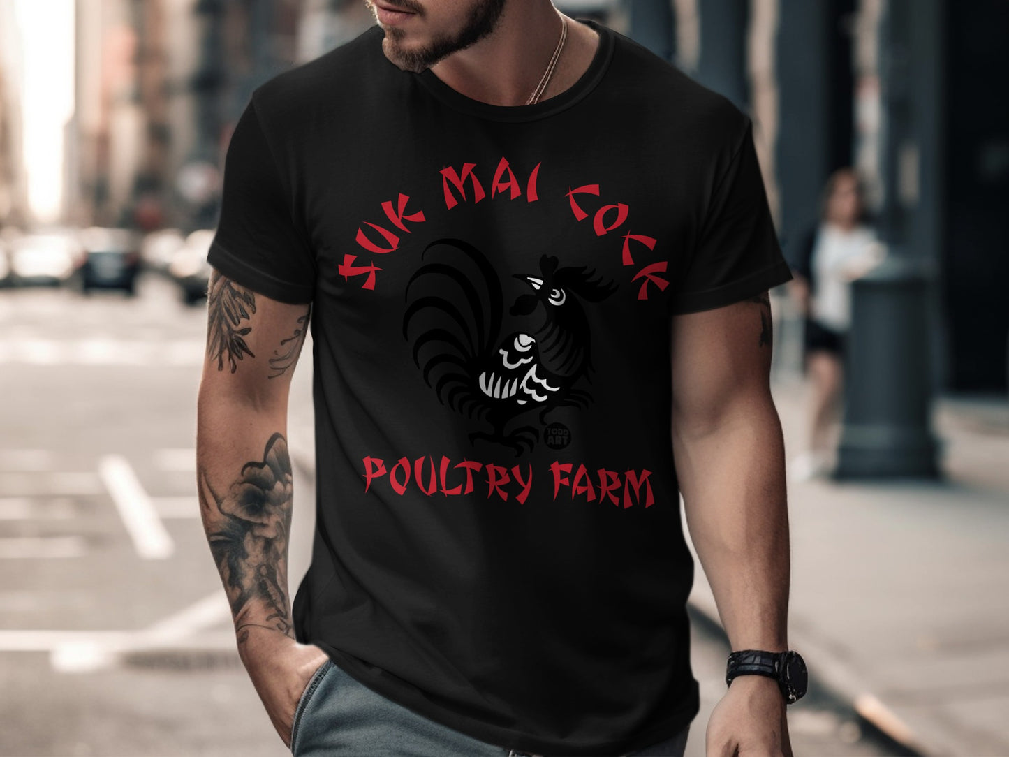 Suck Mai Cock Poultry Farm Graphic T-Shirt
