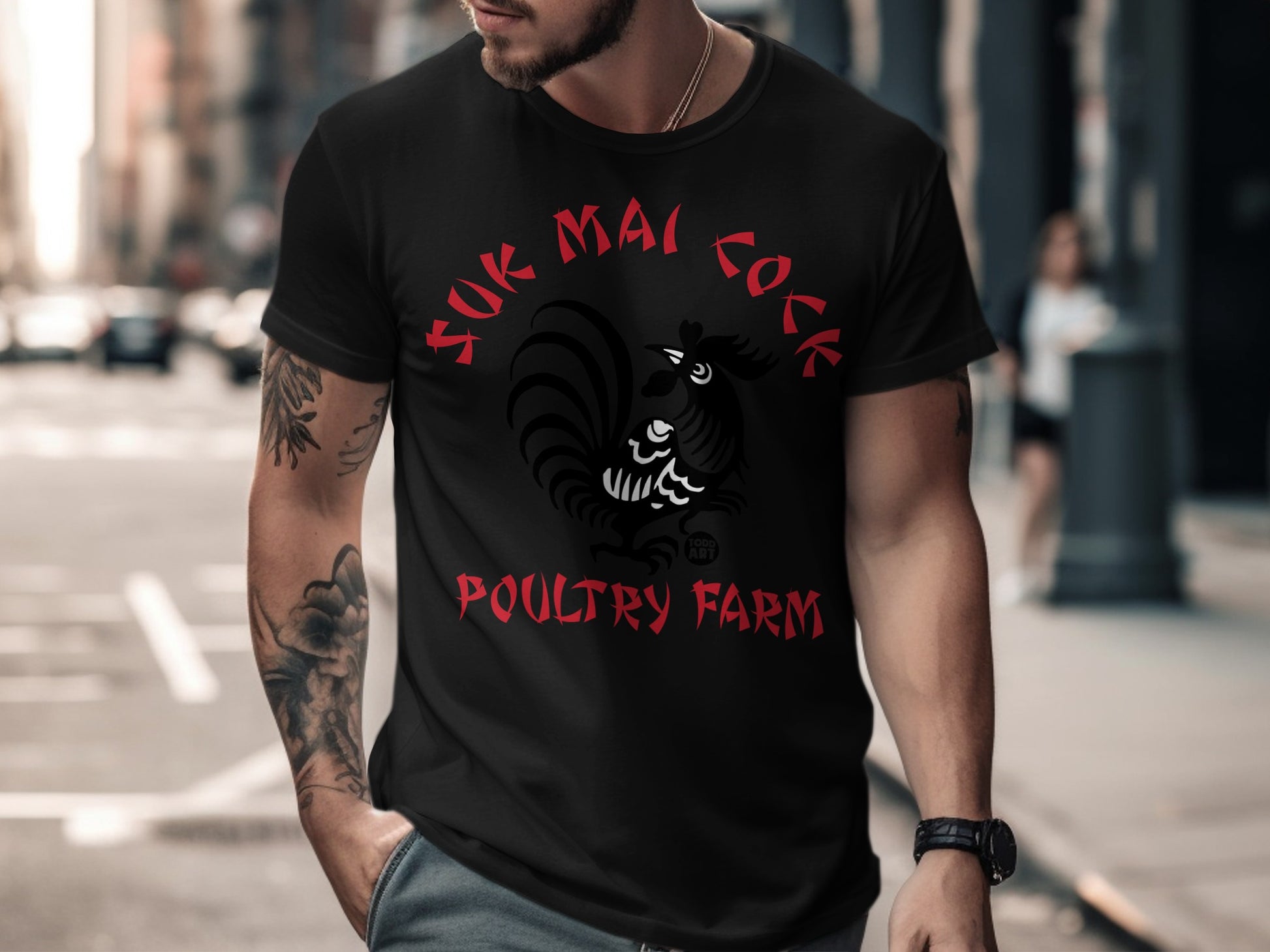 Suck Mai Cock Poultry Farm Graphic T-Shirt