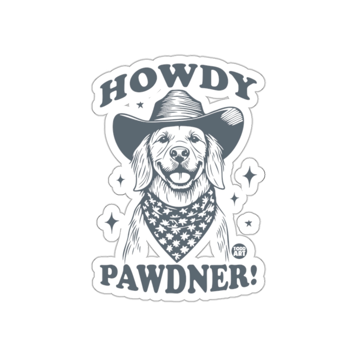 Howdy Pawdner Cowboy Dog Sticker for Pet Lovers