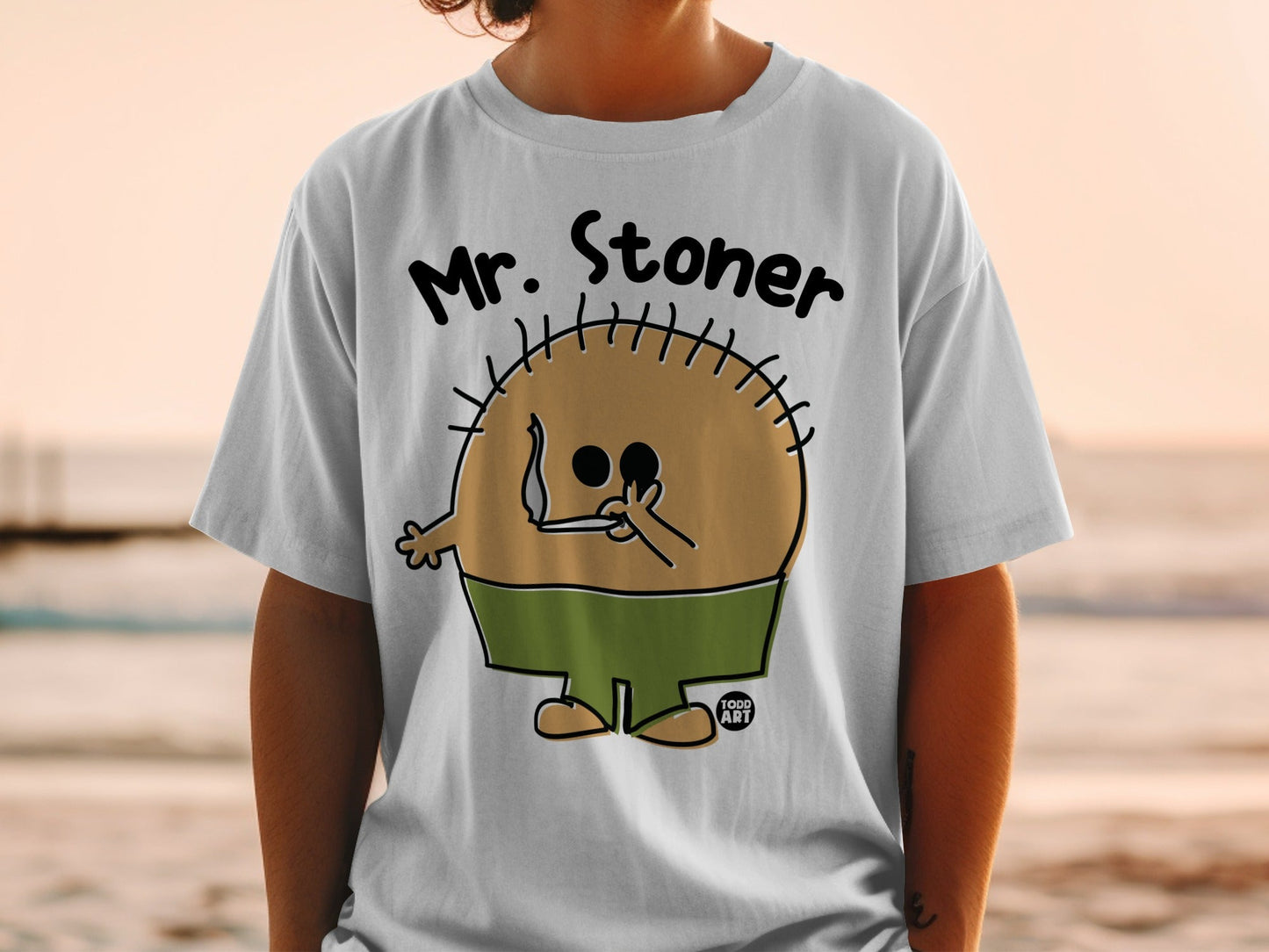 Mr. Stoner Character Graphic Todd Art Design T-shirt