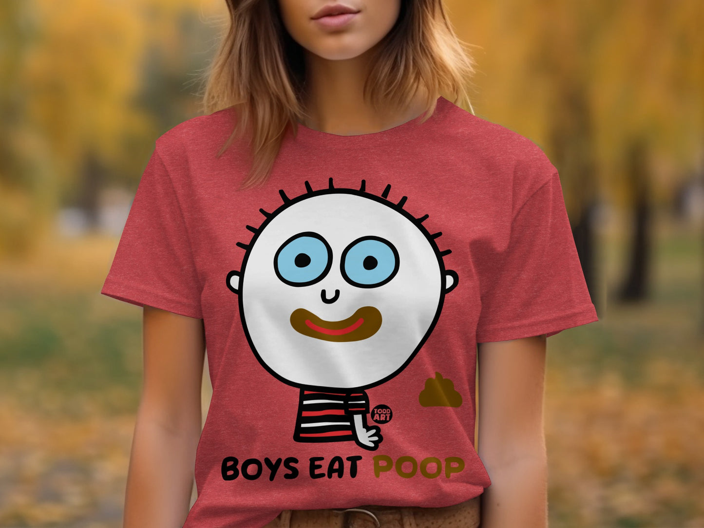 Boys Eat Poop Funny Graphic T-Shirt for Kids