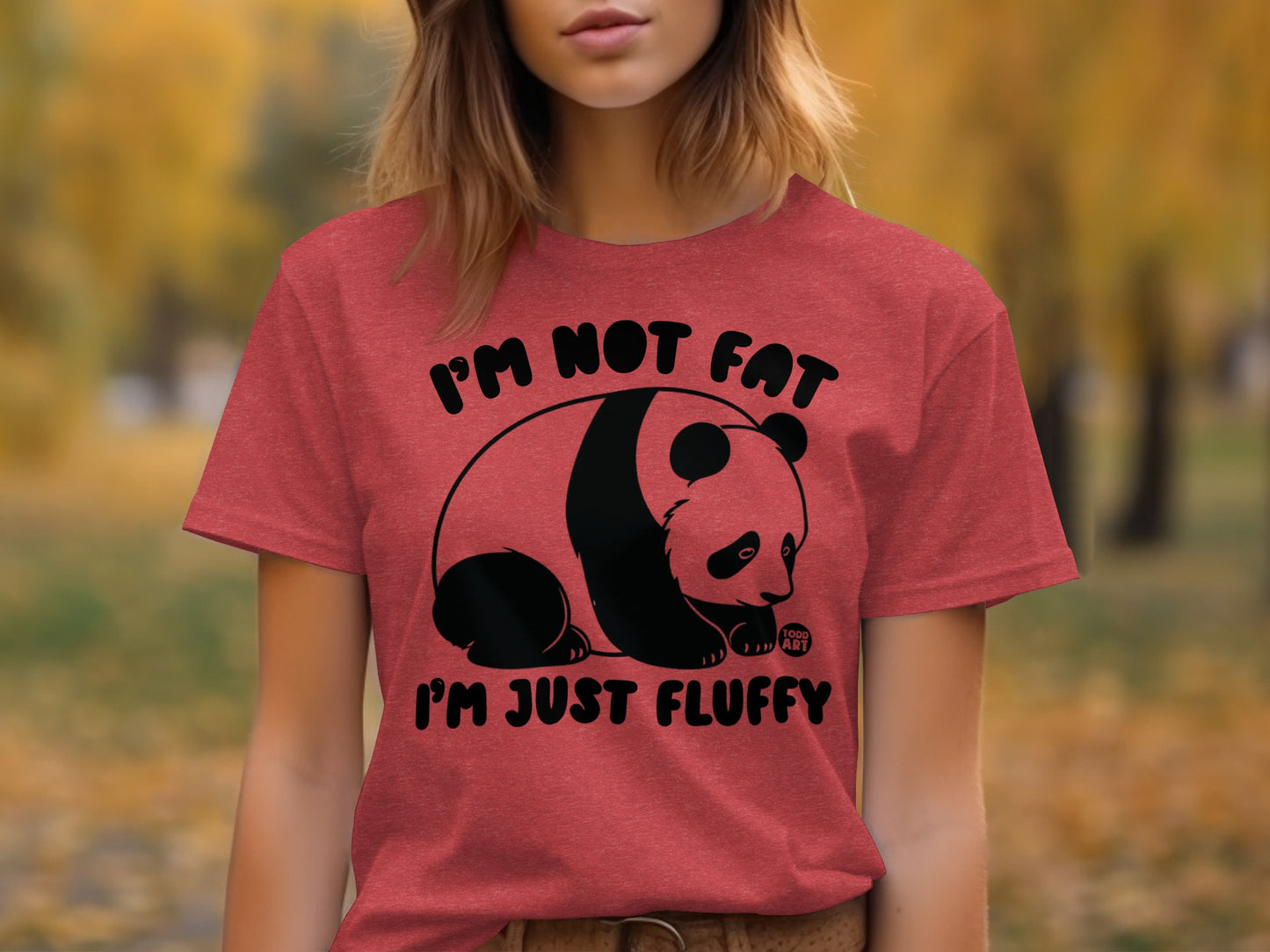 I'm Not Fat I'm Just Fluffy Panda Graphic T-Shirt