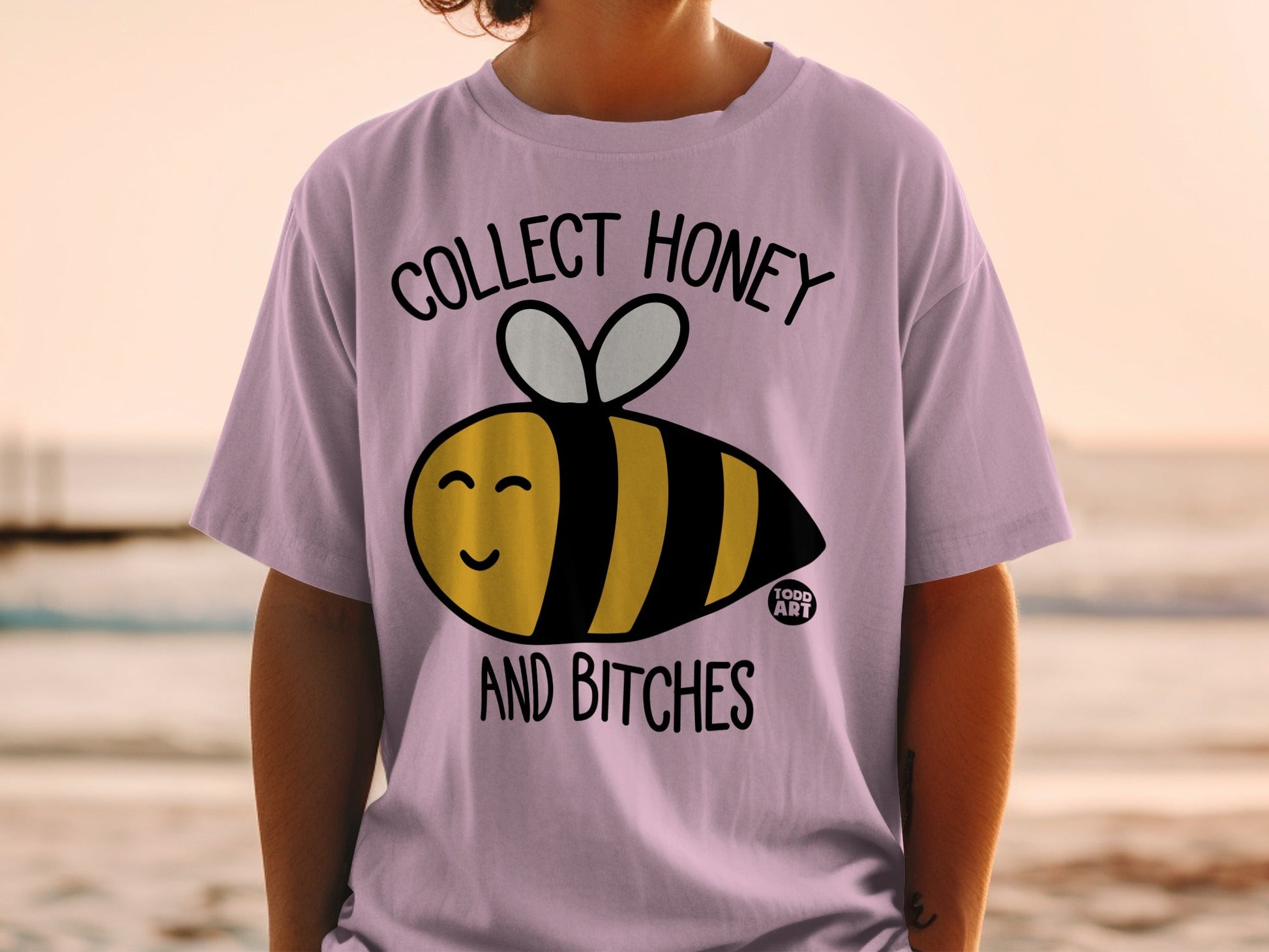 Collect Honey and Bitches Cute Bee Graphic T-shirt