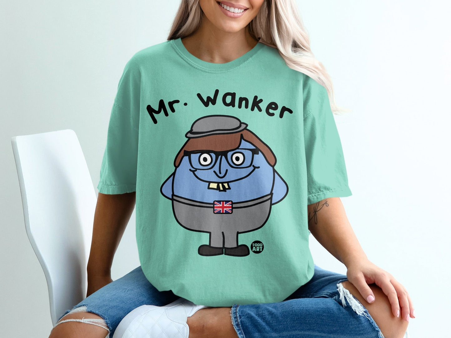 Mr. Wanker Graphic Print T-Shirt Bold Casual Wear