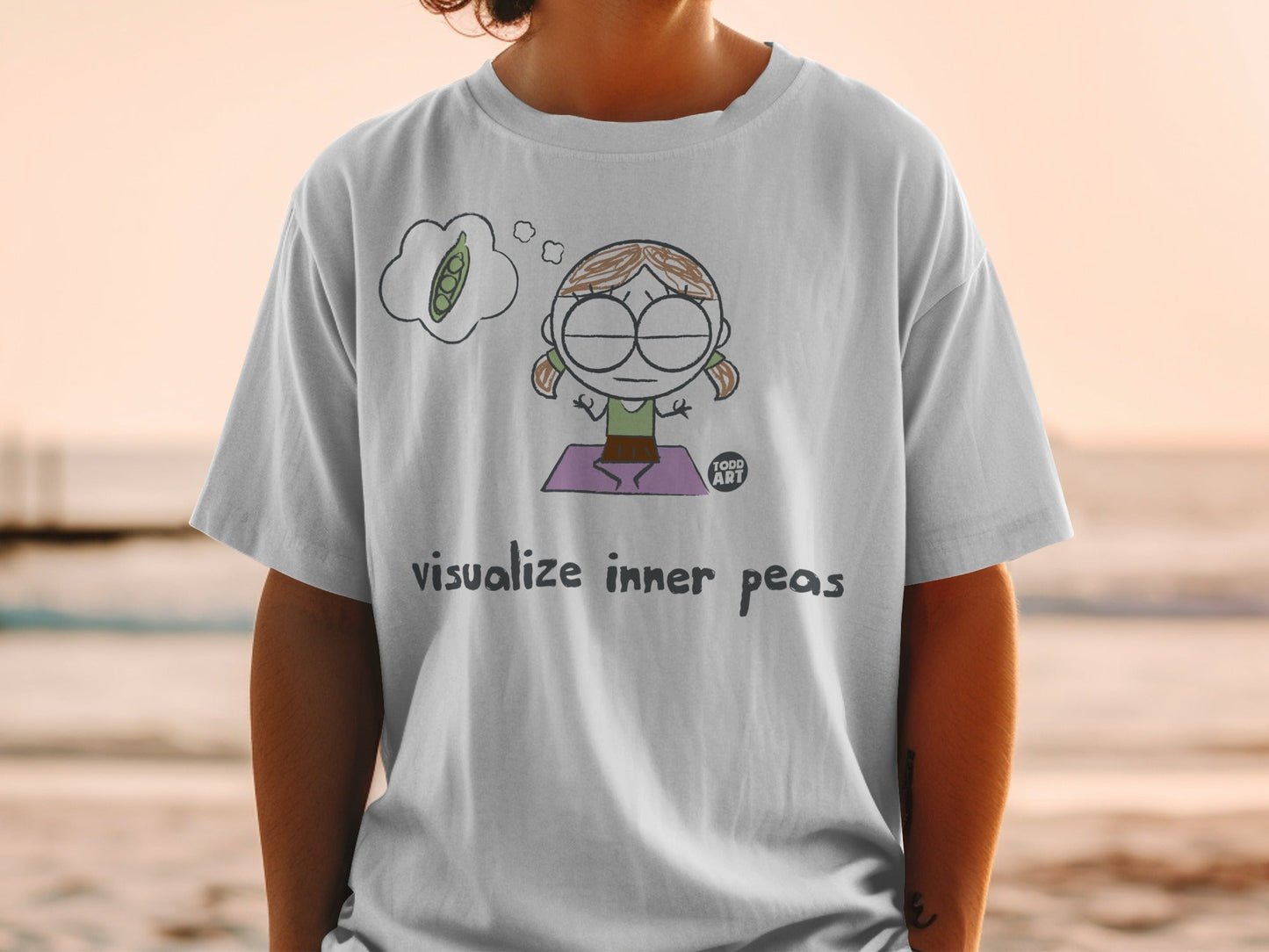 Visualize Inner Peas Funny Yoga Themed T-Shirt