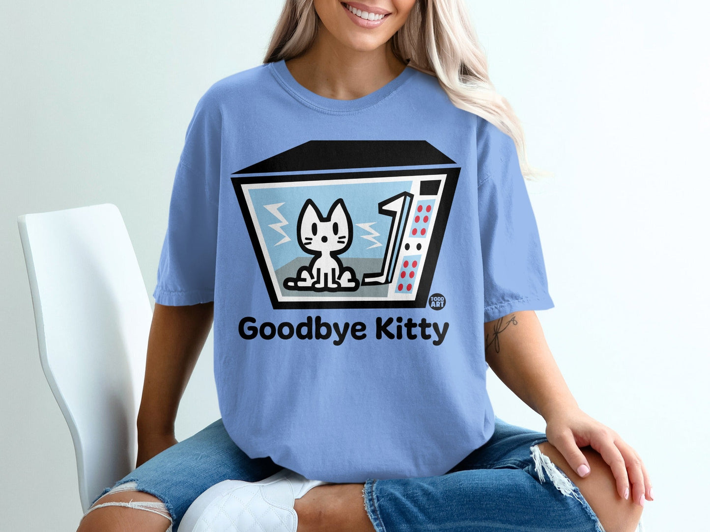 Goodbye Kitty Graphic Print Casual T-Shirt