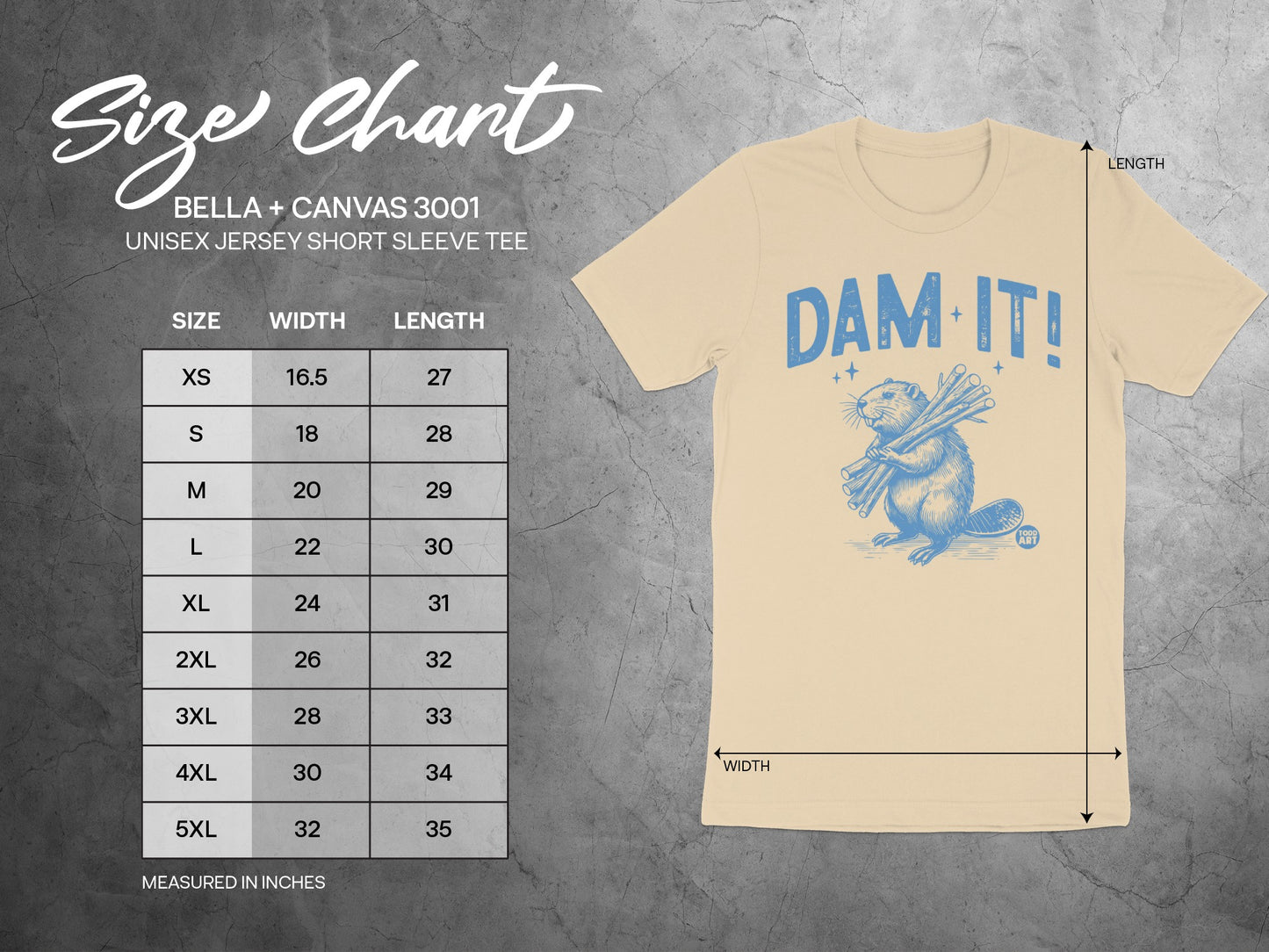 Dam It Beaver Graphic Bella Canvas Unisex Short Sleeve Tee