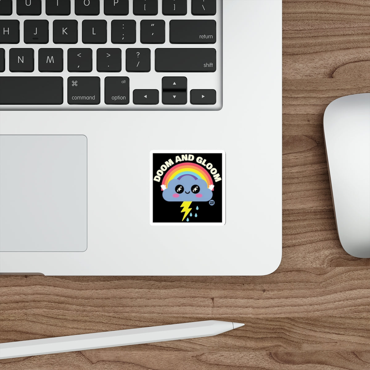 DOOM AND GLOOM Rainbow Cloud Sad Sticker 