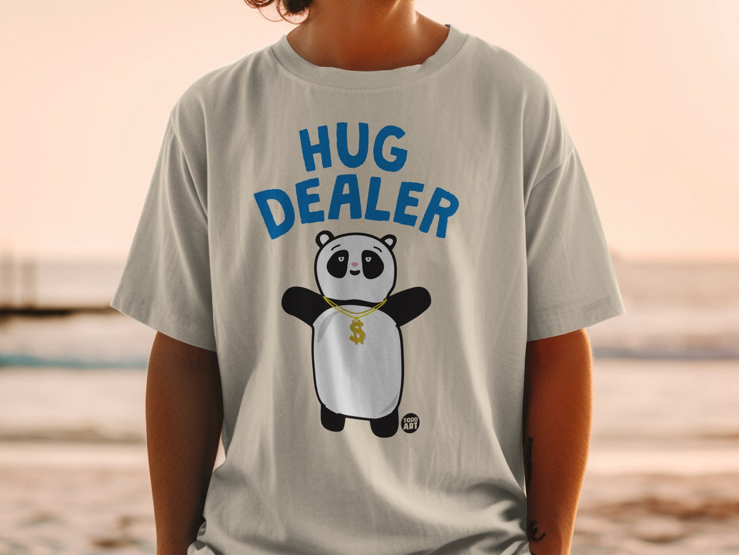 Hug Dealer Panda Graphic Tee Shirt Funny Product