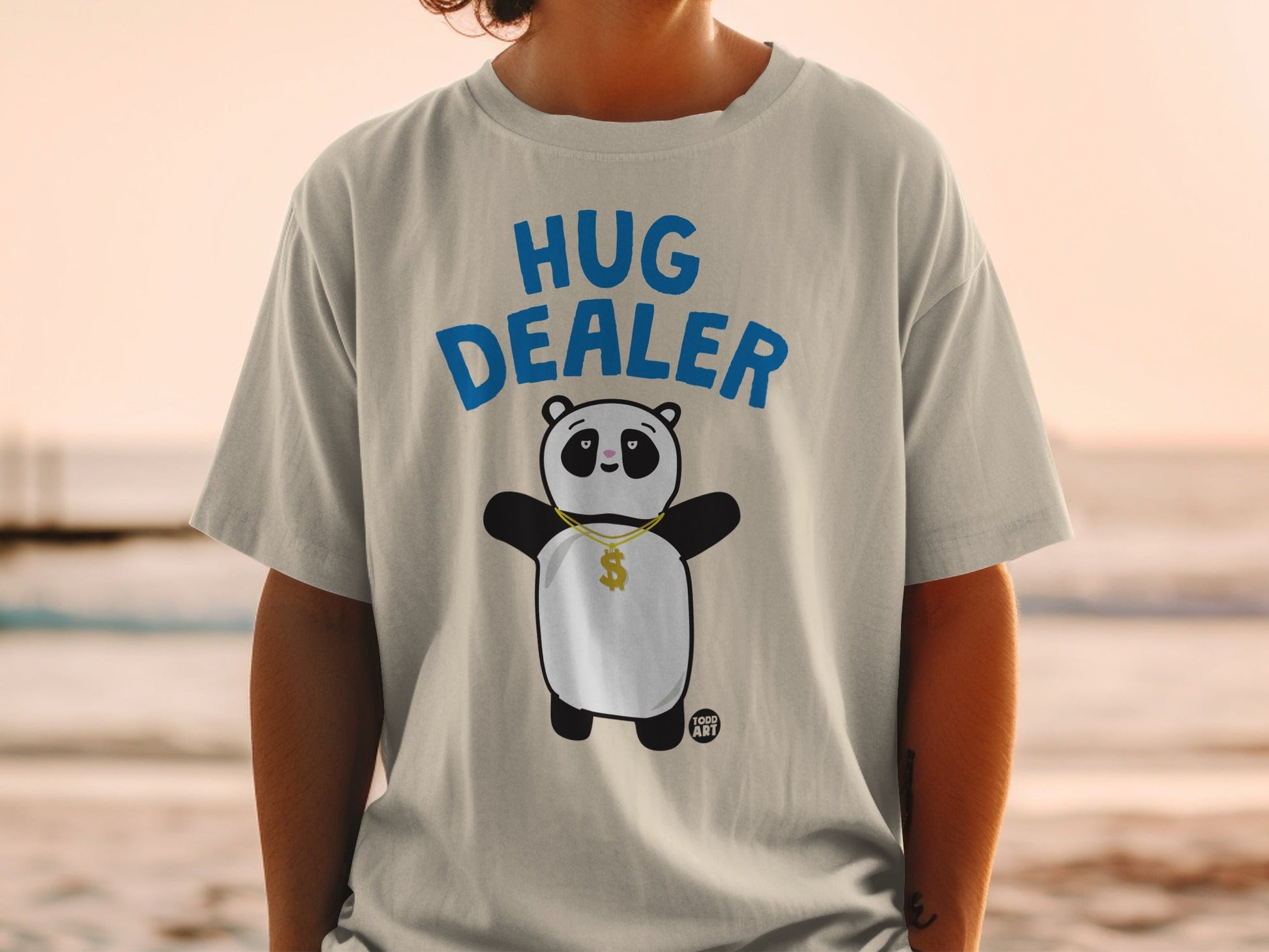 Hug Dealer Panda Graphic Tee Shirt Funny Product