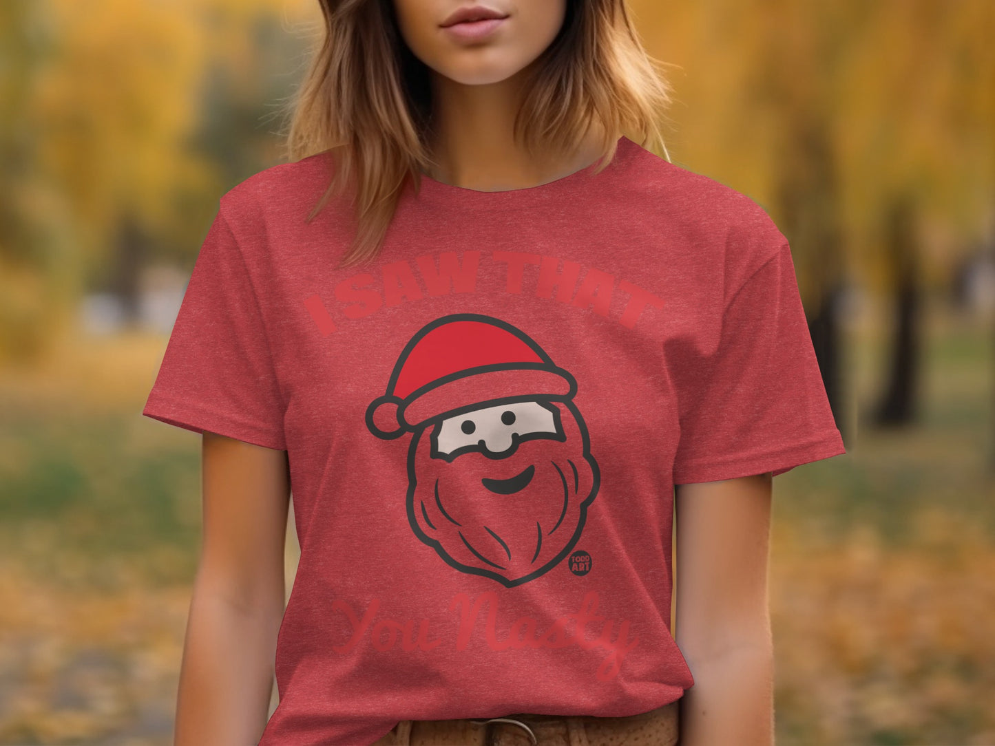 Festive Santa Face Isawtnzy Graphic Tee Shirt
