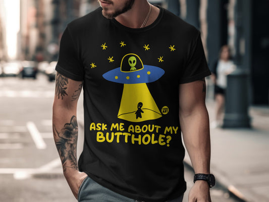 Unique Graphic Tee with Alien Abduction Design