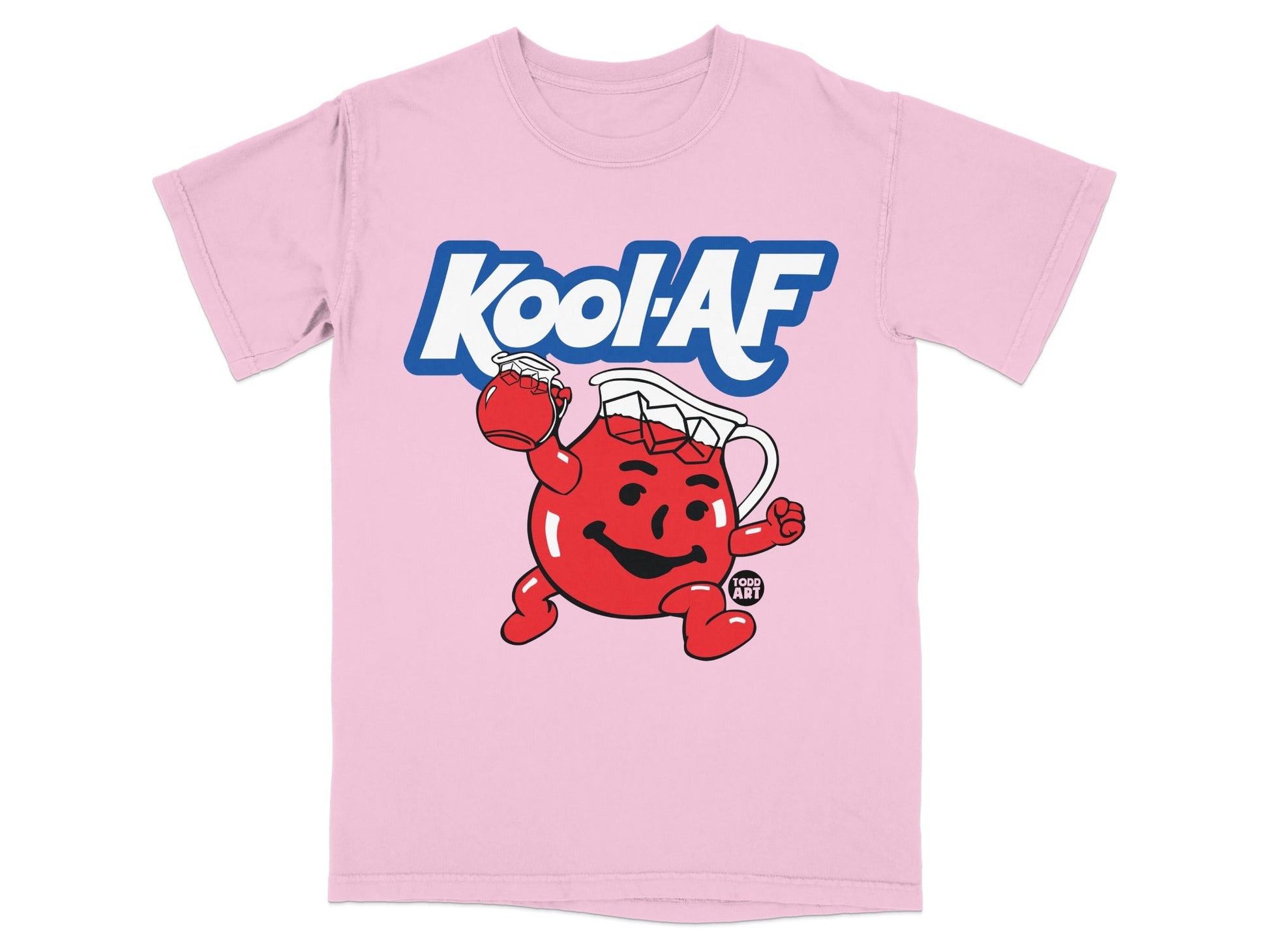 Pink t-shirt with Kool-Aid Man character and "Kool AF" text.