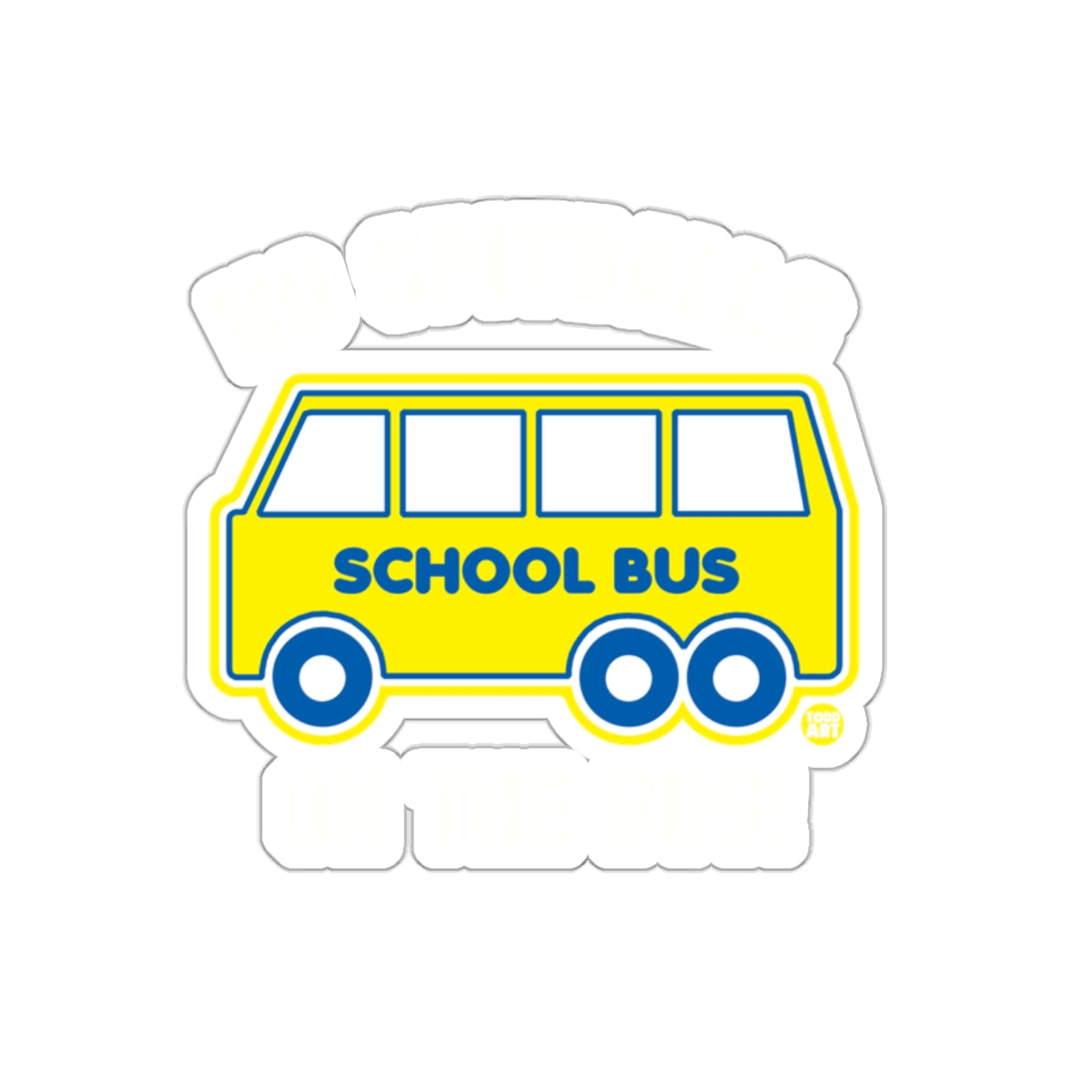 Bright Yellow and Blue School Bus Sticker