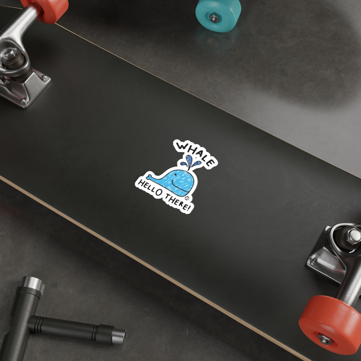 Whale Hello There! Skateboard Sticker for Laptops or Notebooks