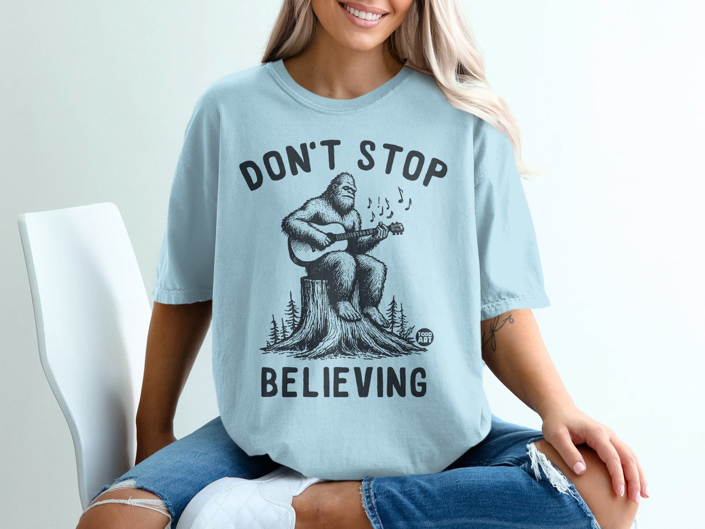 Don't Stop Believing Bigfoot Graphic Tee