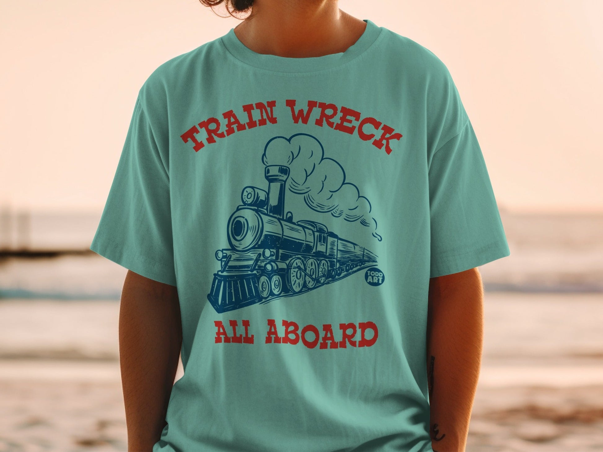 Train Wreck All Aboard Graphic T-shirt