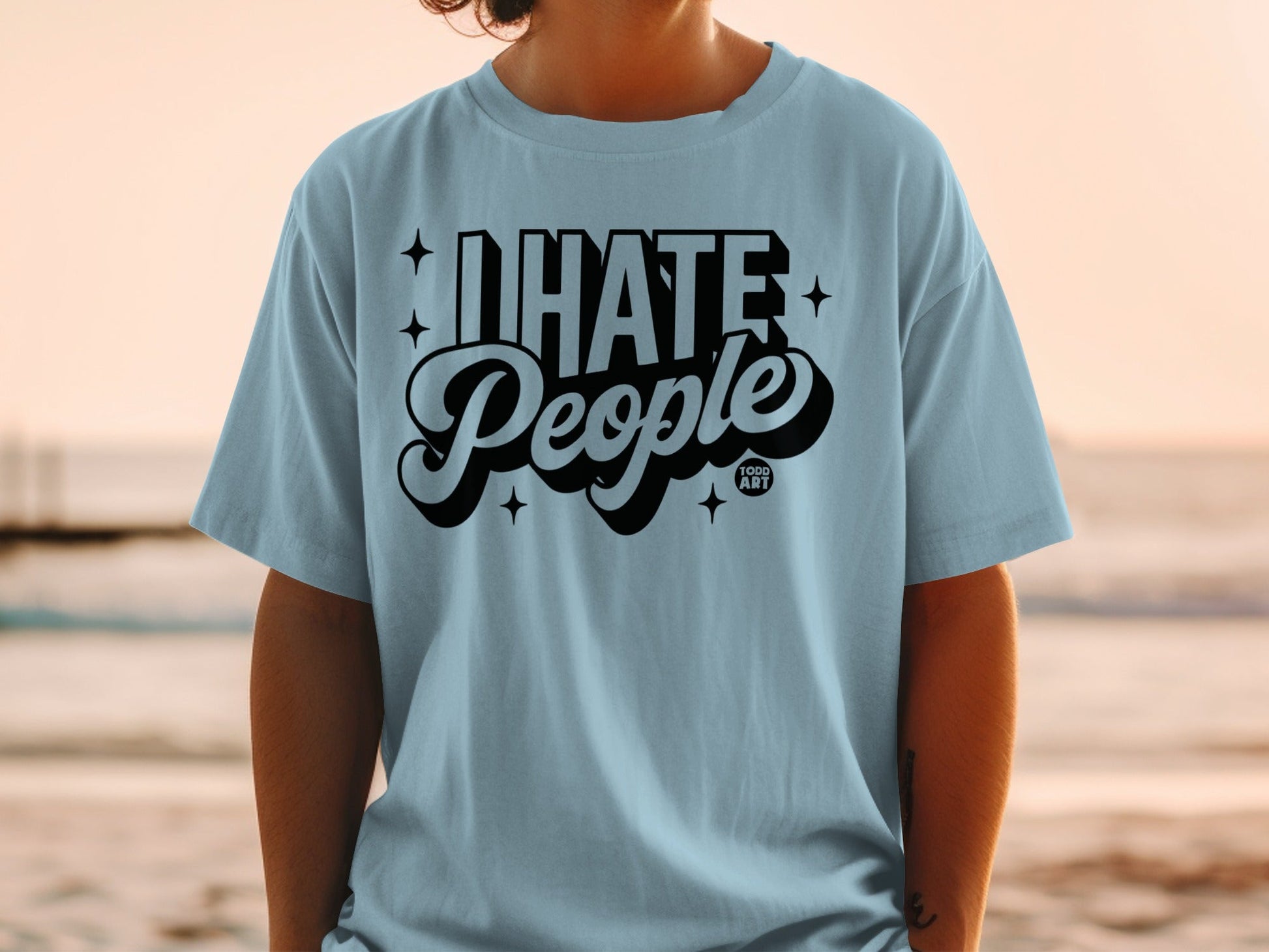 I Hate People Todd Art Graphic Statement Shirt