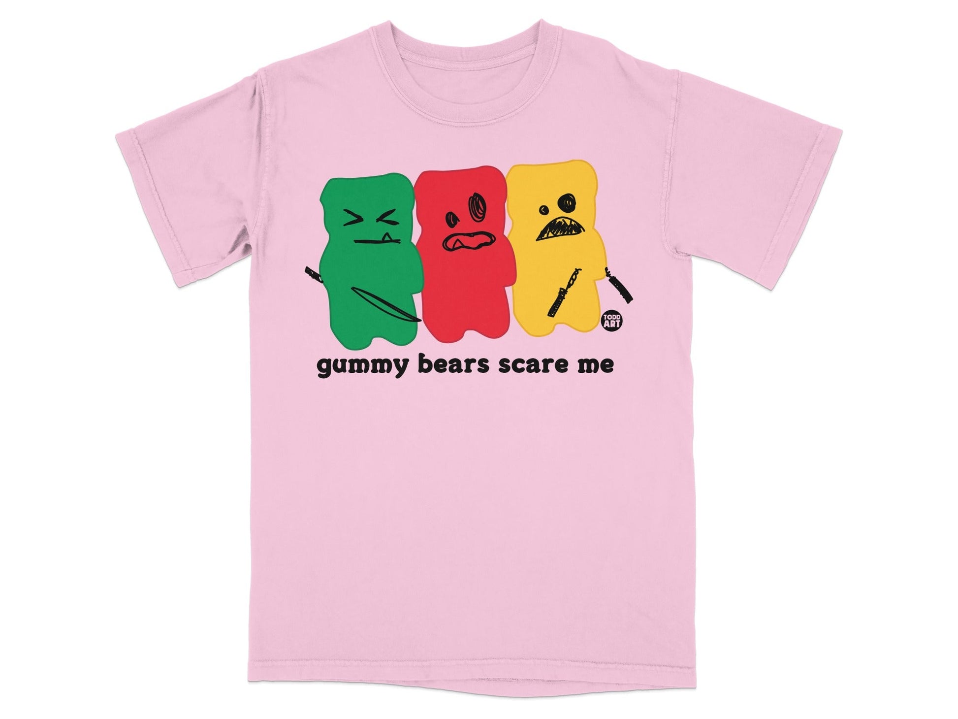 Gummy Bears Scare Me Todd Art Graphic Tee Shirt