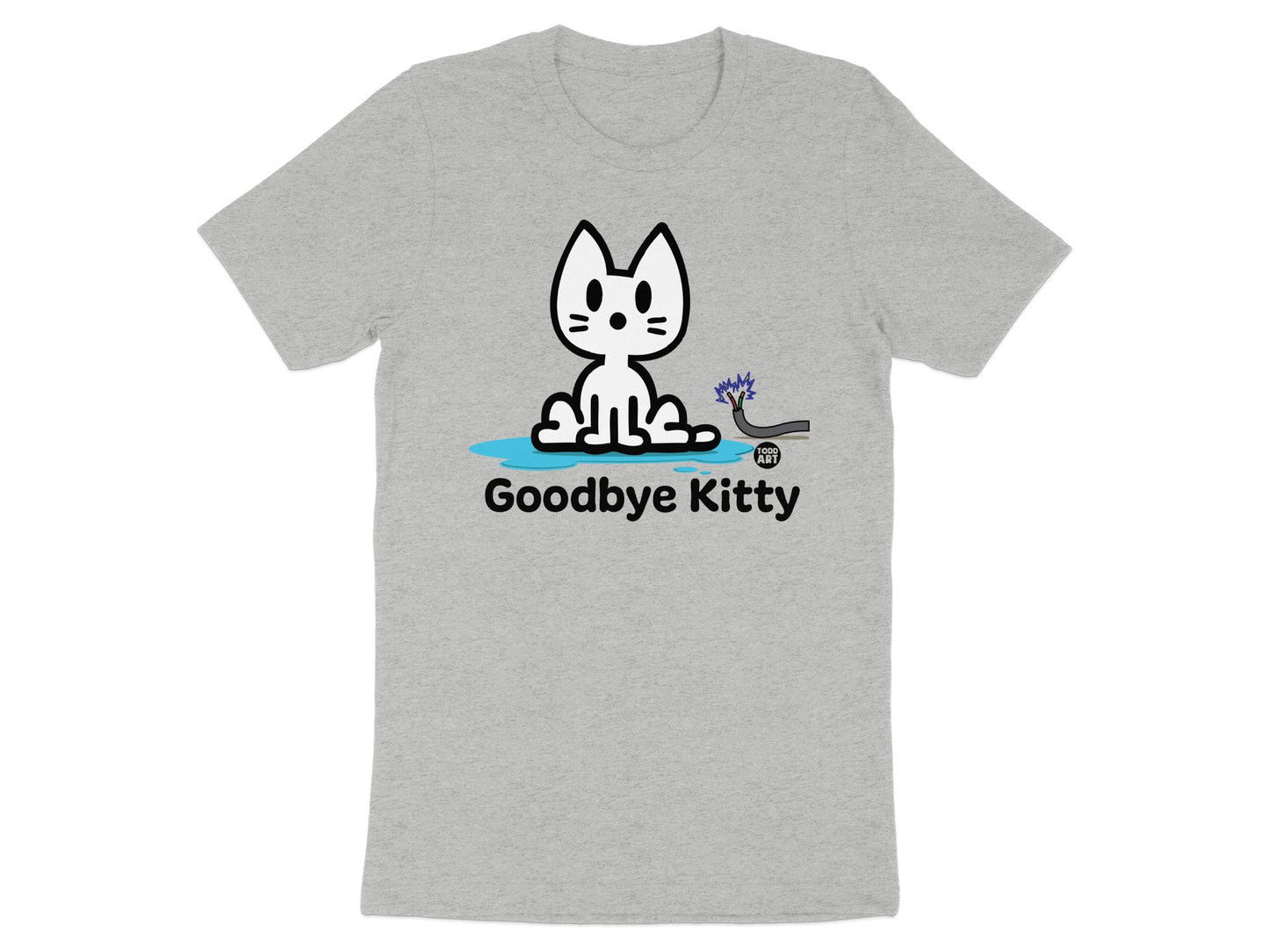 Goodbye Kitty Cartoon Design Graphic T-shirt