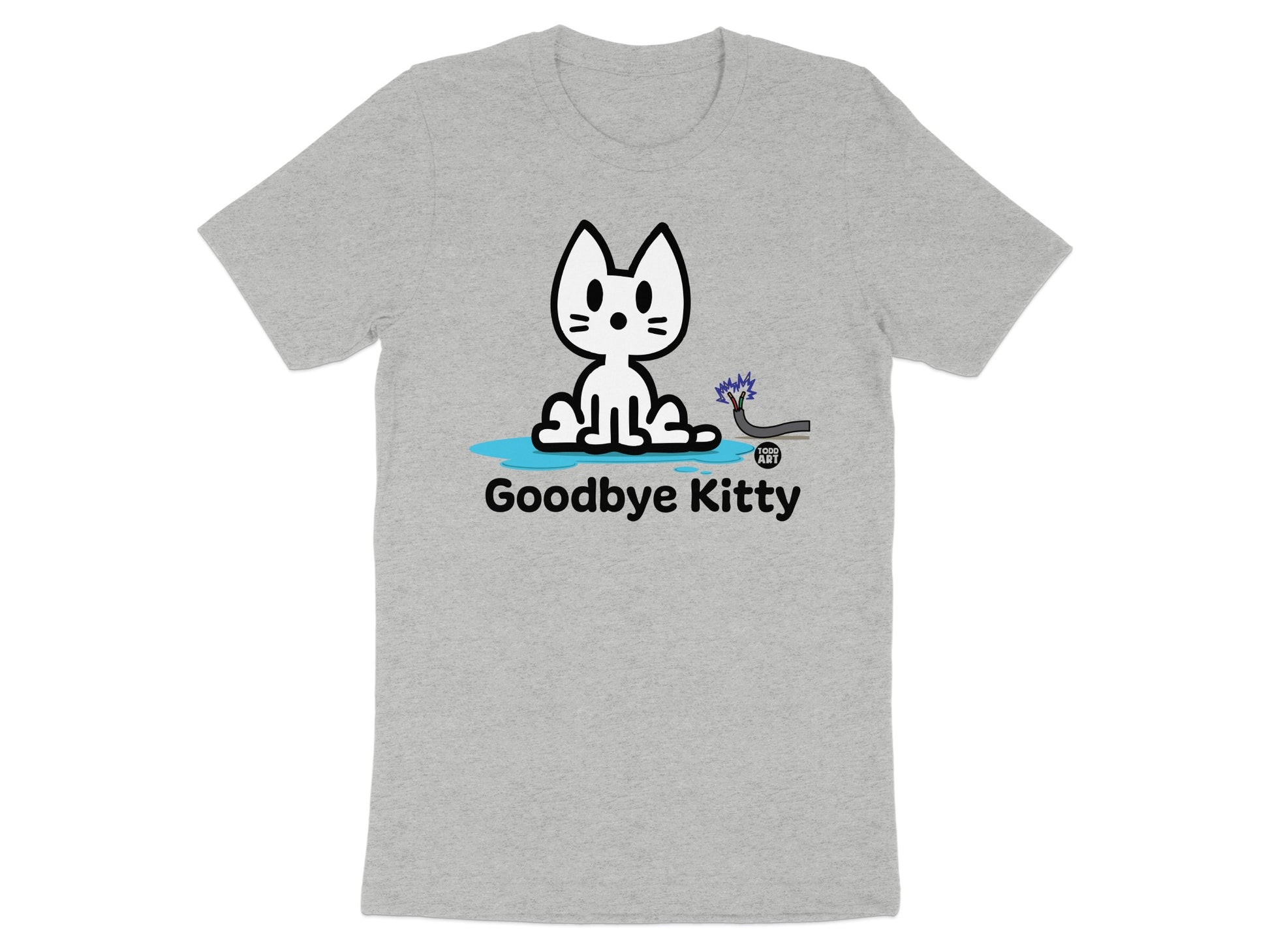 Goodbye Kitty Cartoon Design Graphic T-shirt