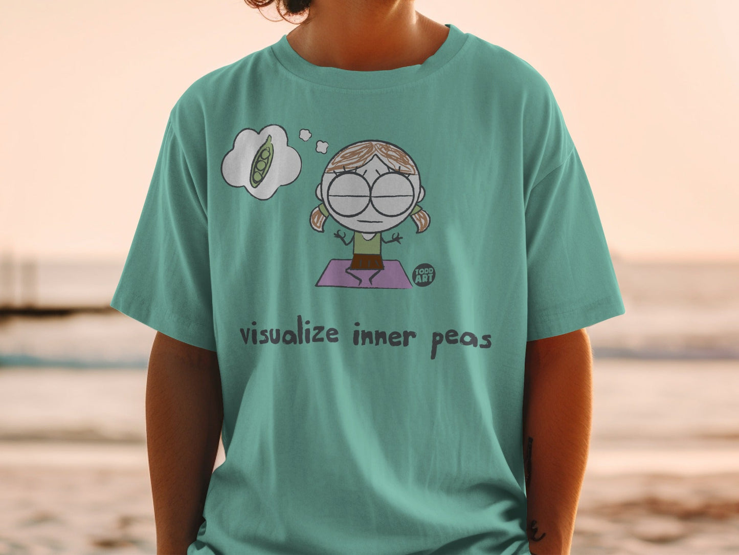 Visualize Inner Peas Cute Artwork Graphic T-shirt