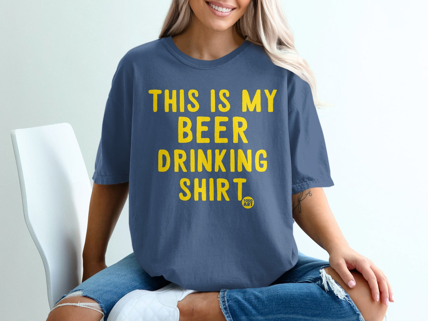 THIS IS MY BEER DRINKING SHIRT graphic tee
