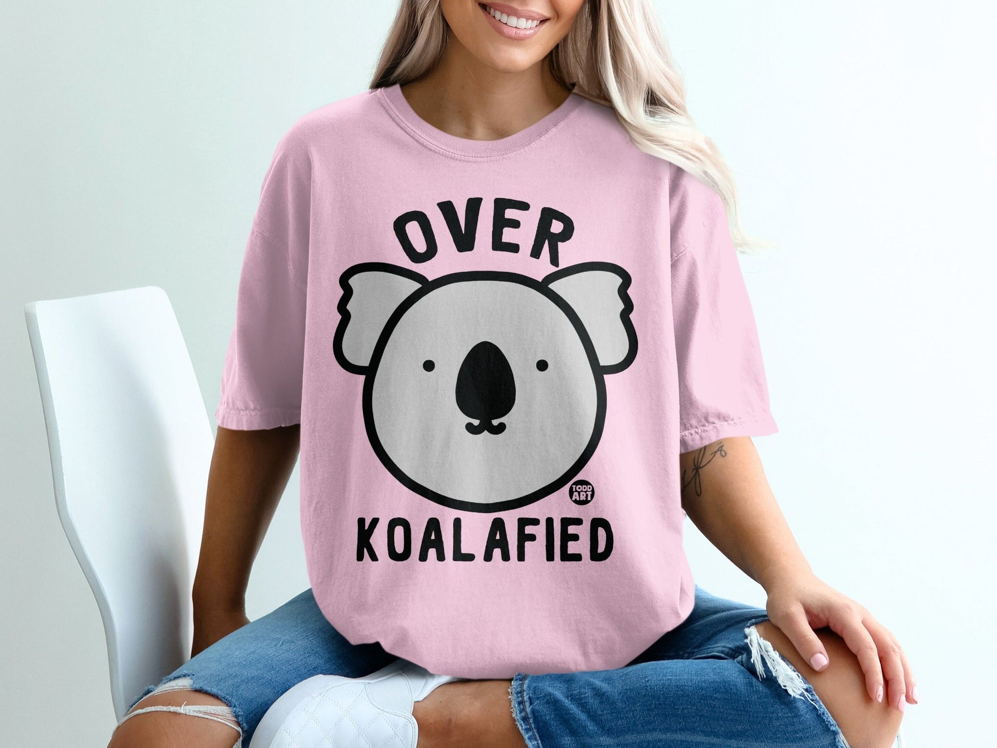 Over Koalafied Koala Graphic Women's Casual Tee Shirt