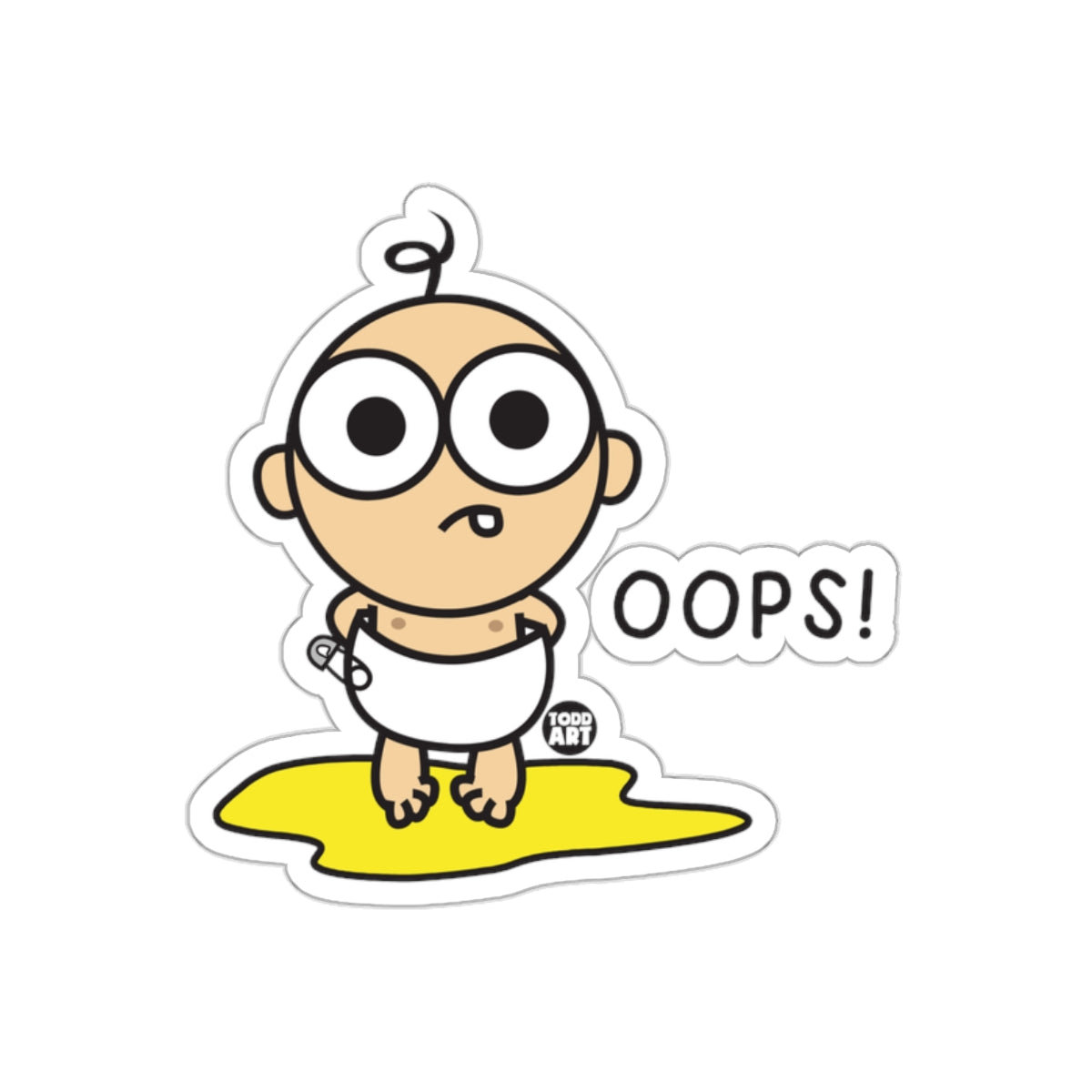 Cute Baby Oops Cartoon Illustration Sticker Product