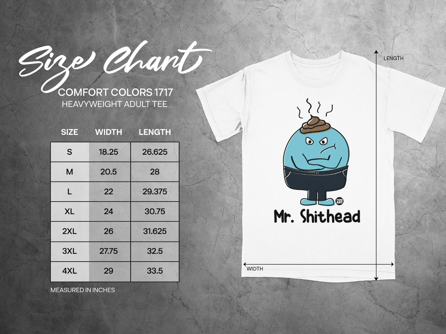 Mr. Shithead Heavyweight Adult Tee Graphic Shirt
