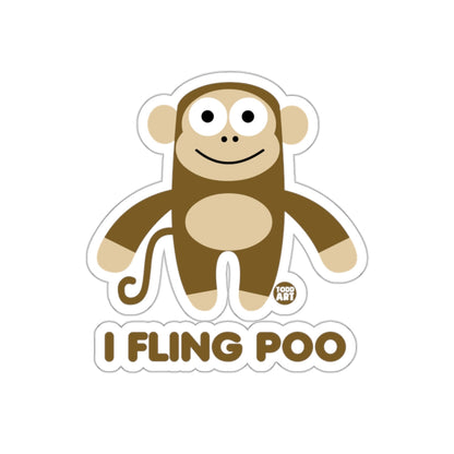 Funny Monkey Art I Fling Poo Cute Design sticker