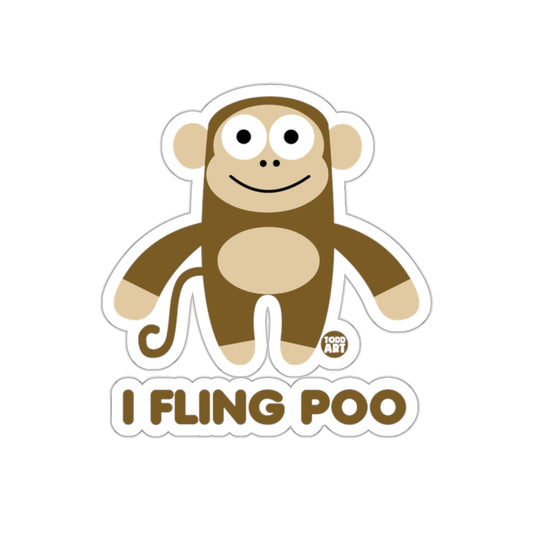 Funny Monkey Art I Fling Poo Cute Design sticker