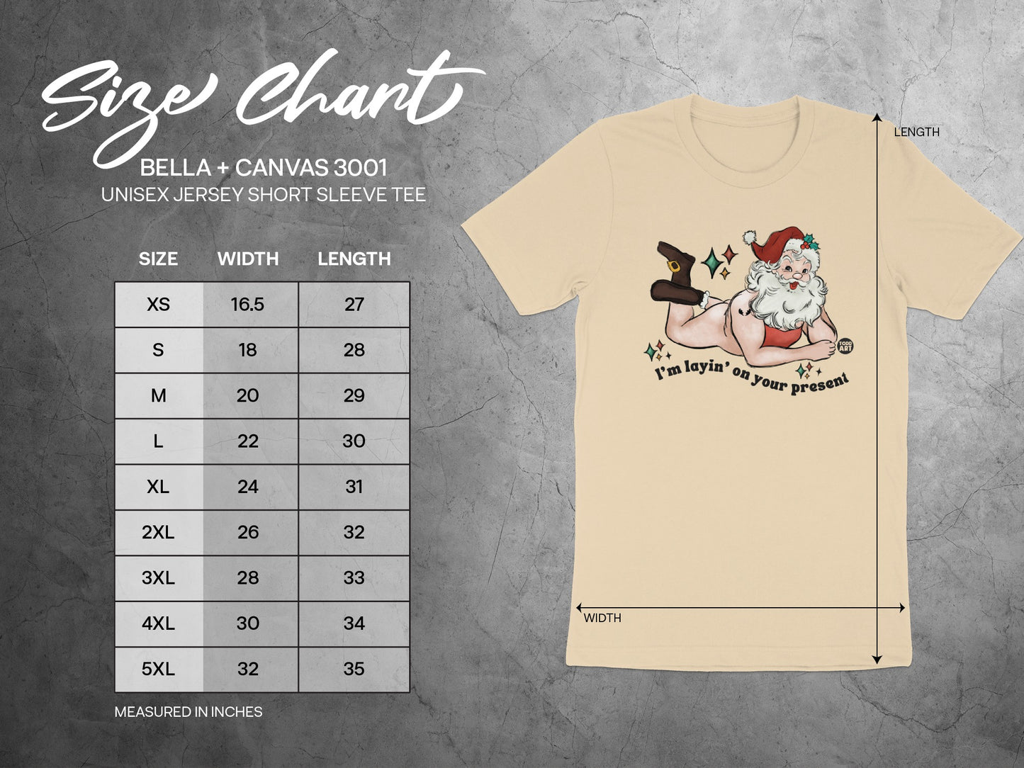 Christmas Santa Laying On Present Short Sleeve Tee