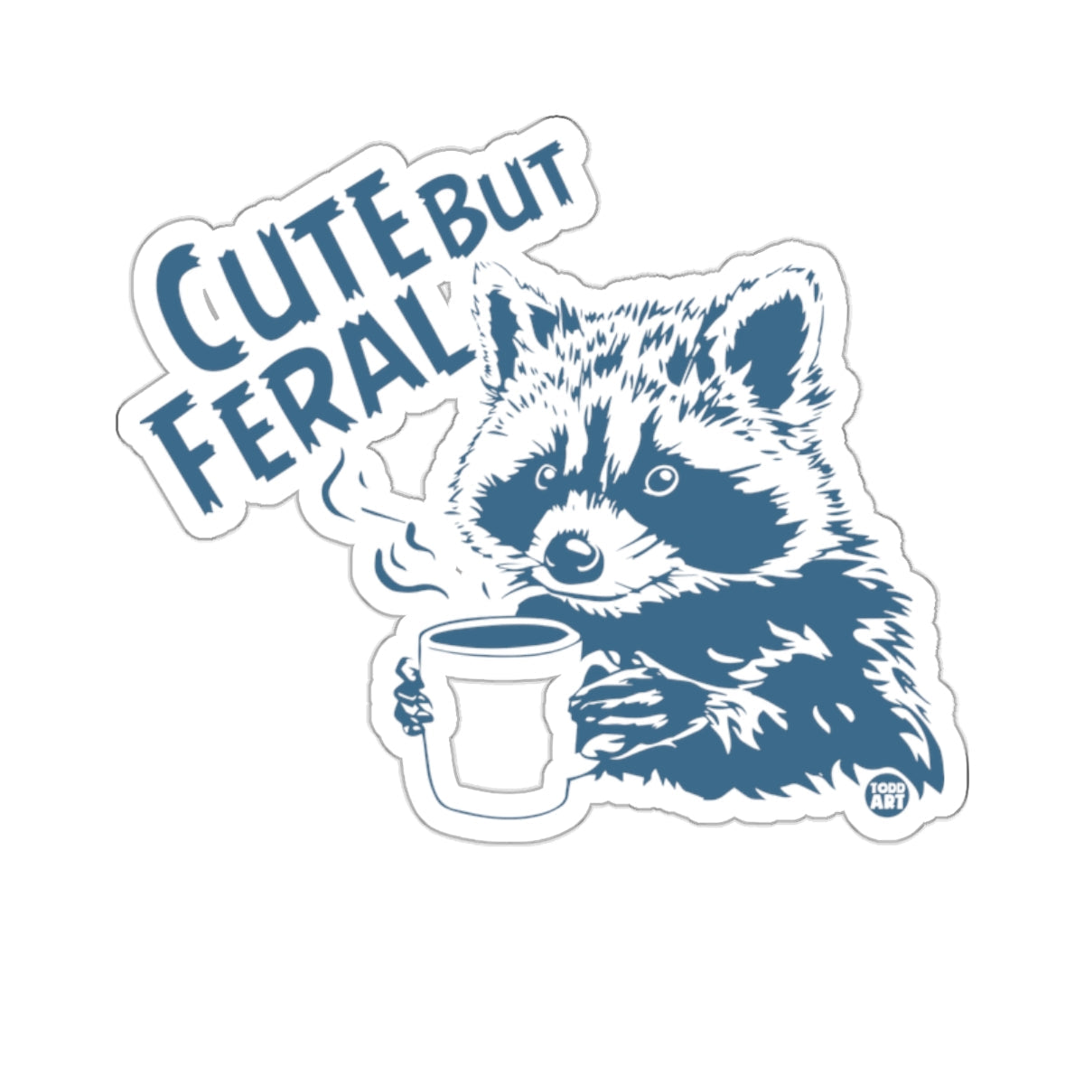 Cute BUT Feral Raccoon Coffee Mug Design 