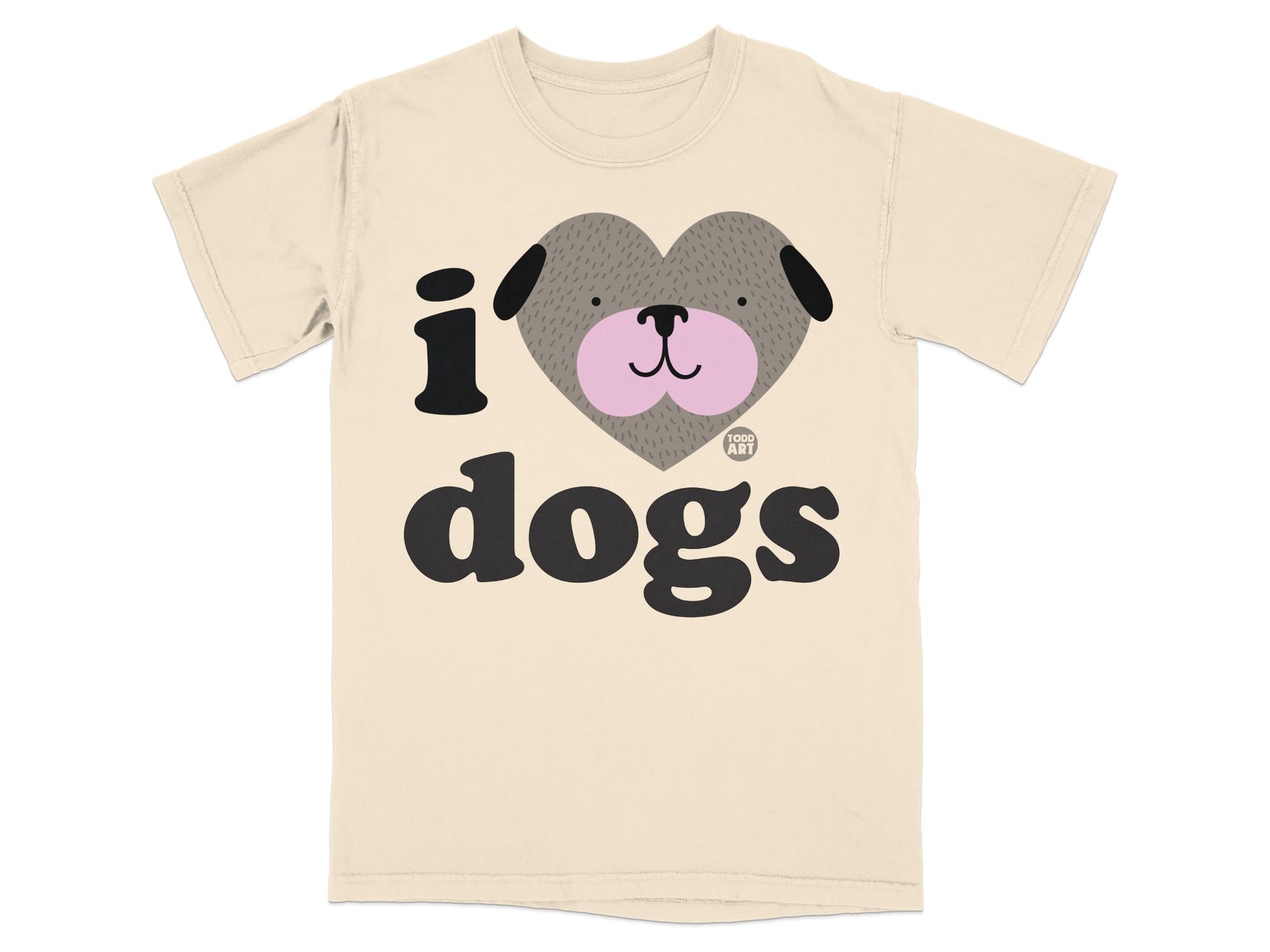 I Love Dogs Cute Heart Face Graphic T-Shirt