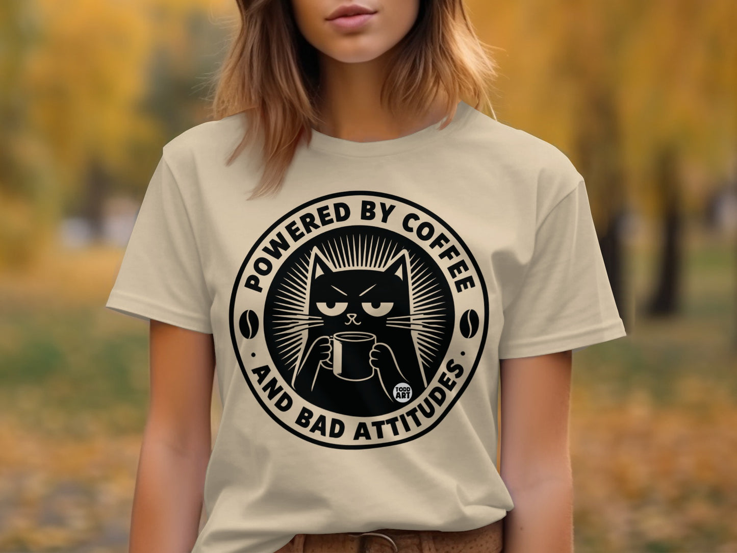 Powered By Coffee And Bad Attitudes T-shirt