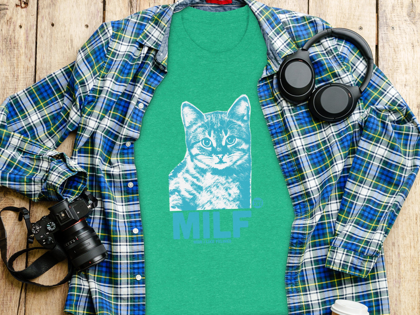 Cat MILF Graphic Print T-Shirt for Cat Lovers